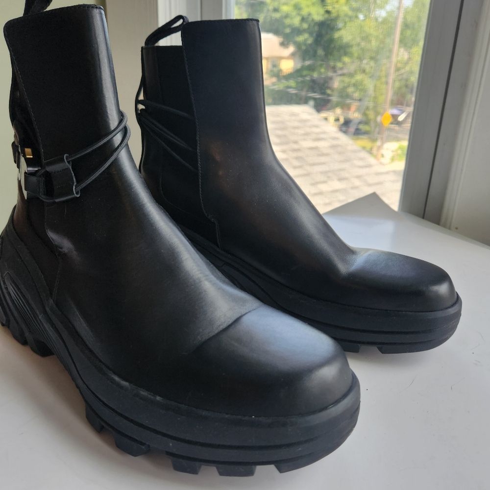 1017 ALYX 9SM Black Buckle Fixed SKX Sole Chelsea Boots size 45 BNWOB - Picture 10 of 15